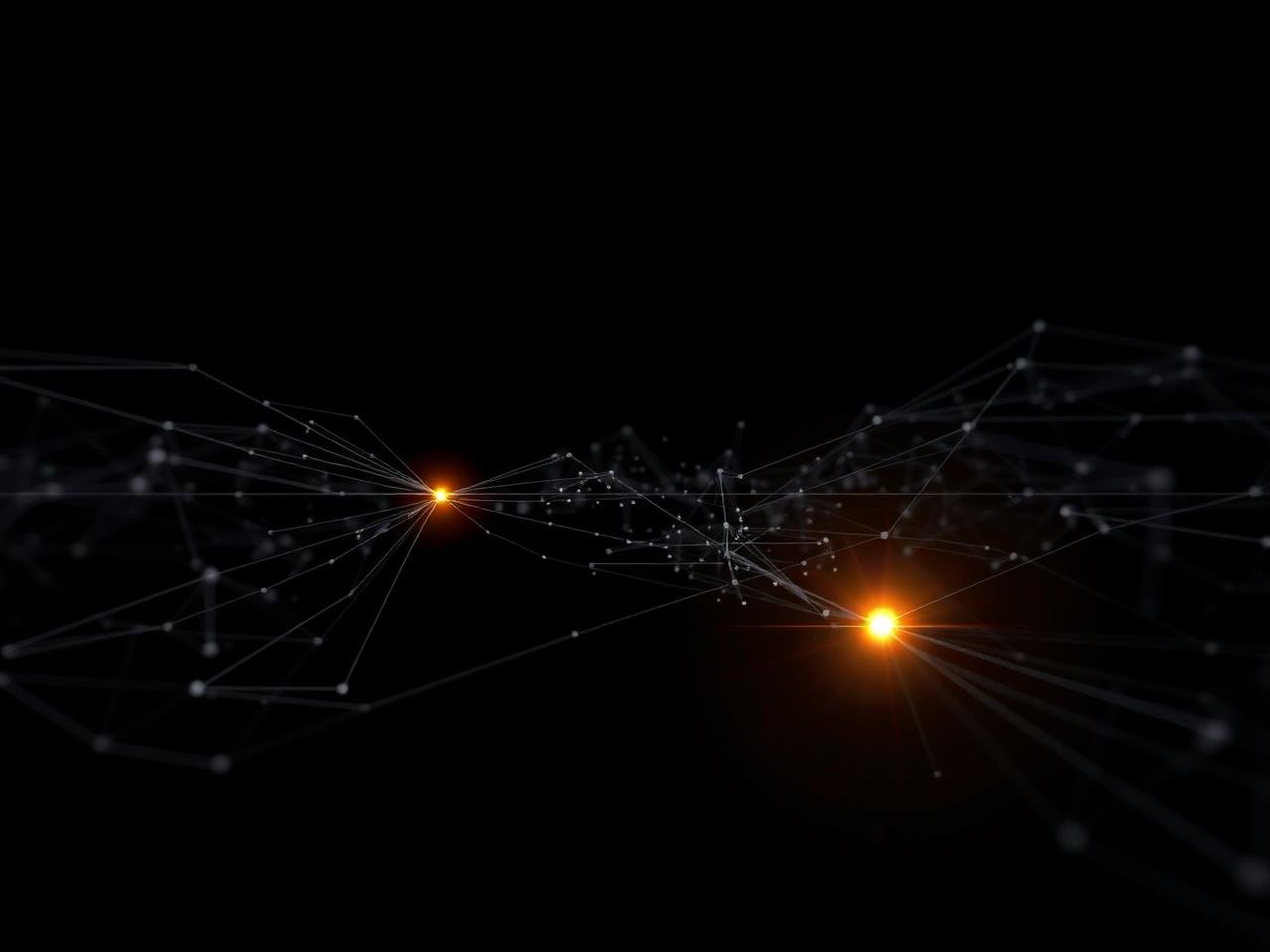 Visualização abstrata de nós e conexões representando fluxo de dados de IA